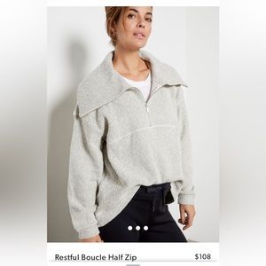 Sweaty Betty Restful Boucle Half Zip Pullover -XS